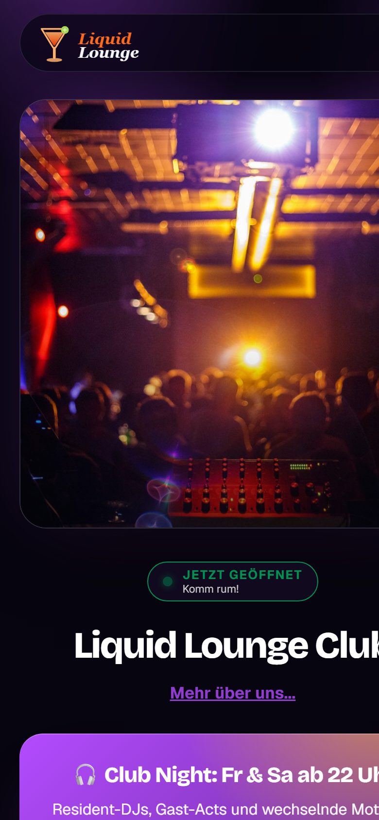 Dieselbe Website auf dem Handy