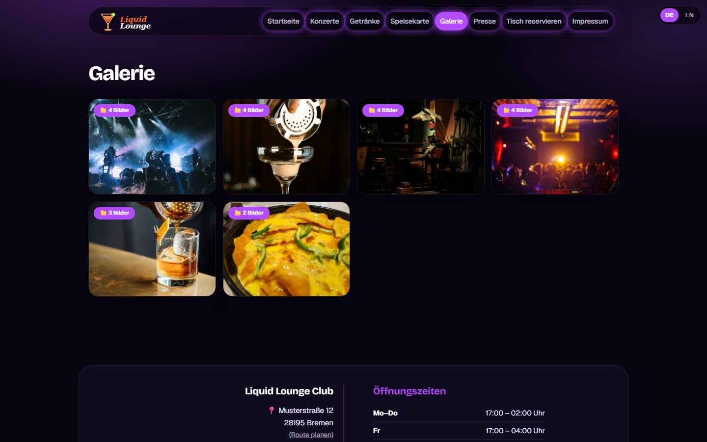 Galerie der Demo-Website