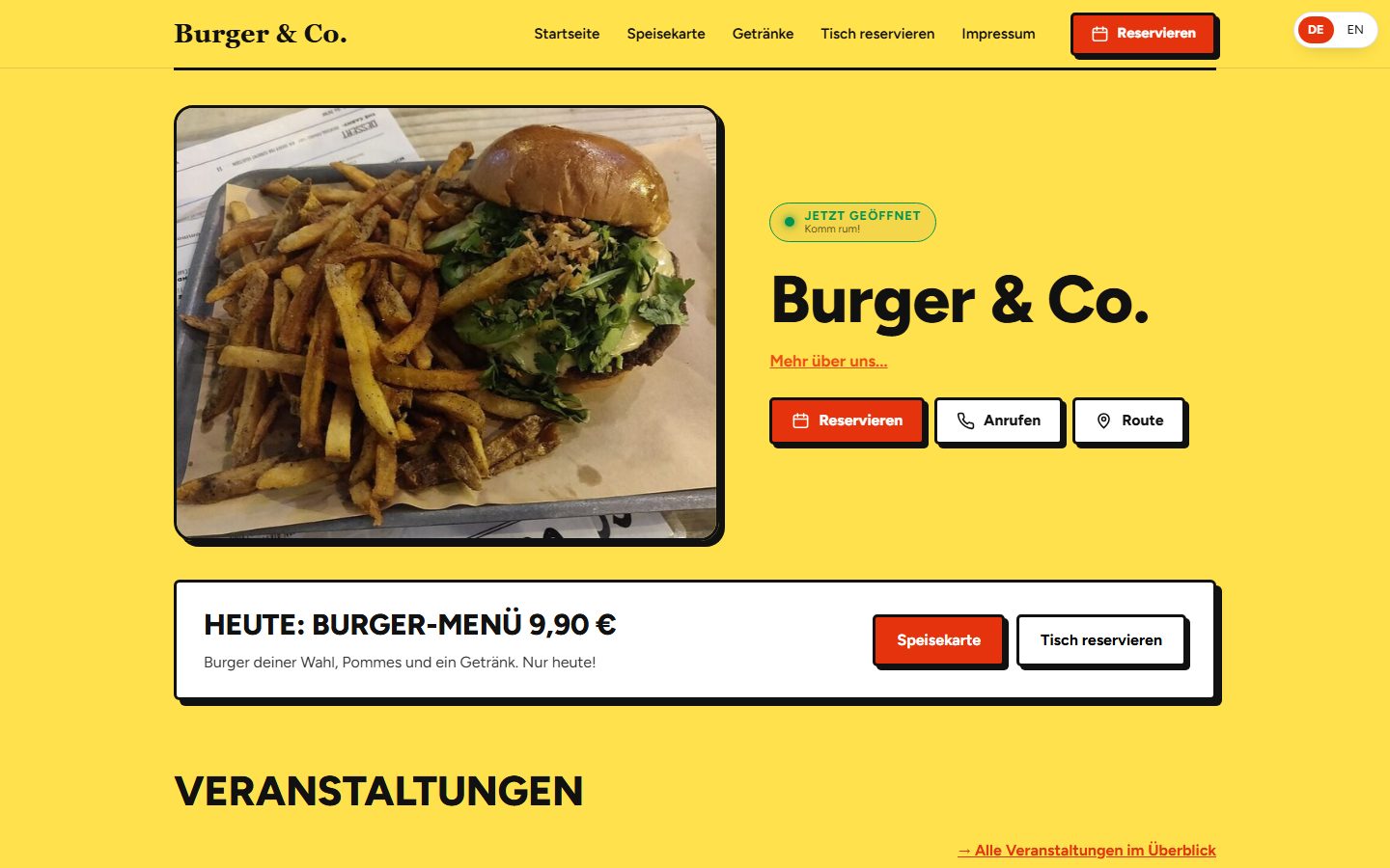 Beispiel-Website eines Imbisses, gebaut mit GastroCMS
