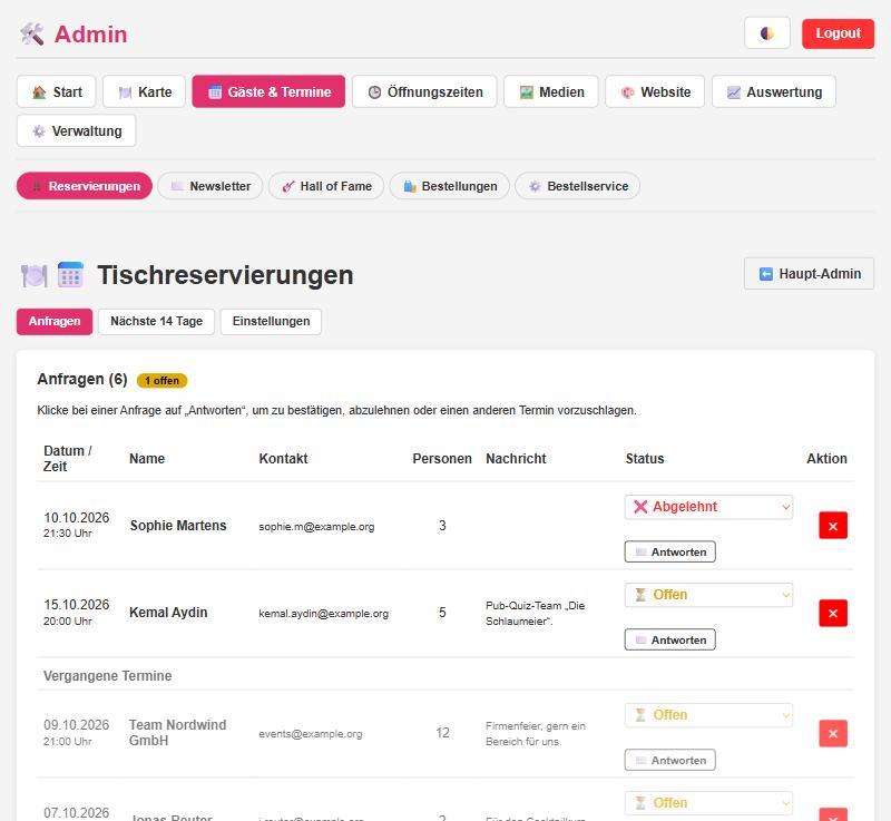 🪑 Tischreservierung (Profi)