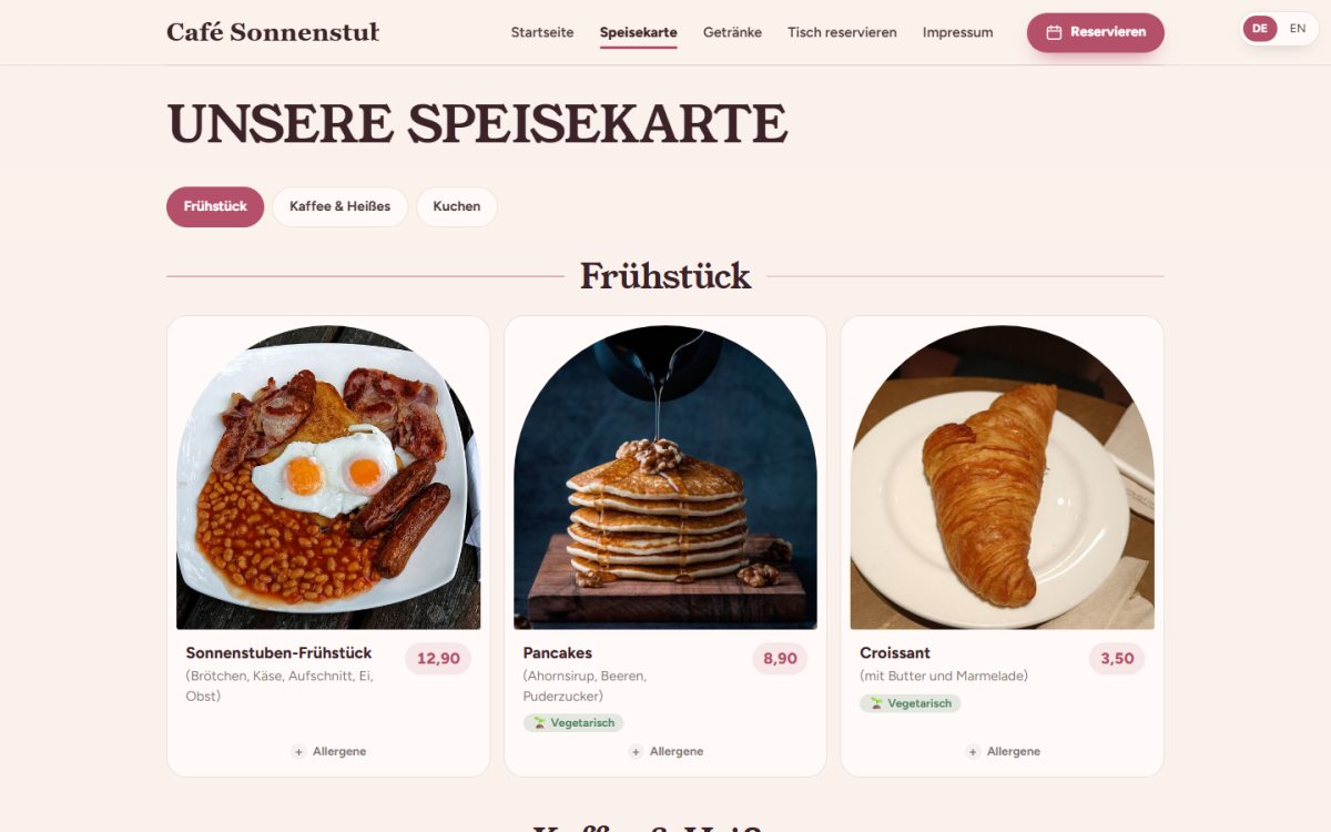 ☕ Getränke- & Kuchenkarte
