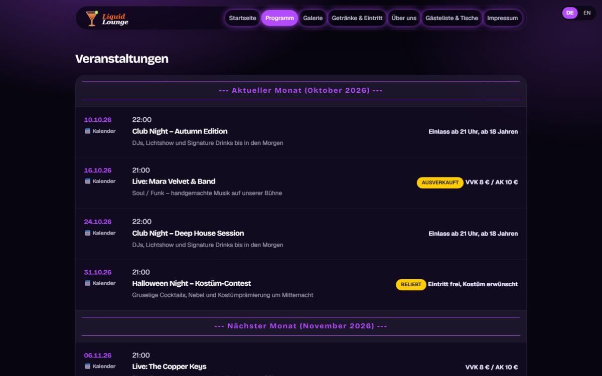 🎧 Line-up-Events